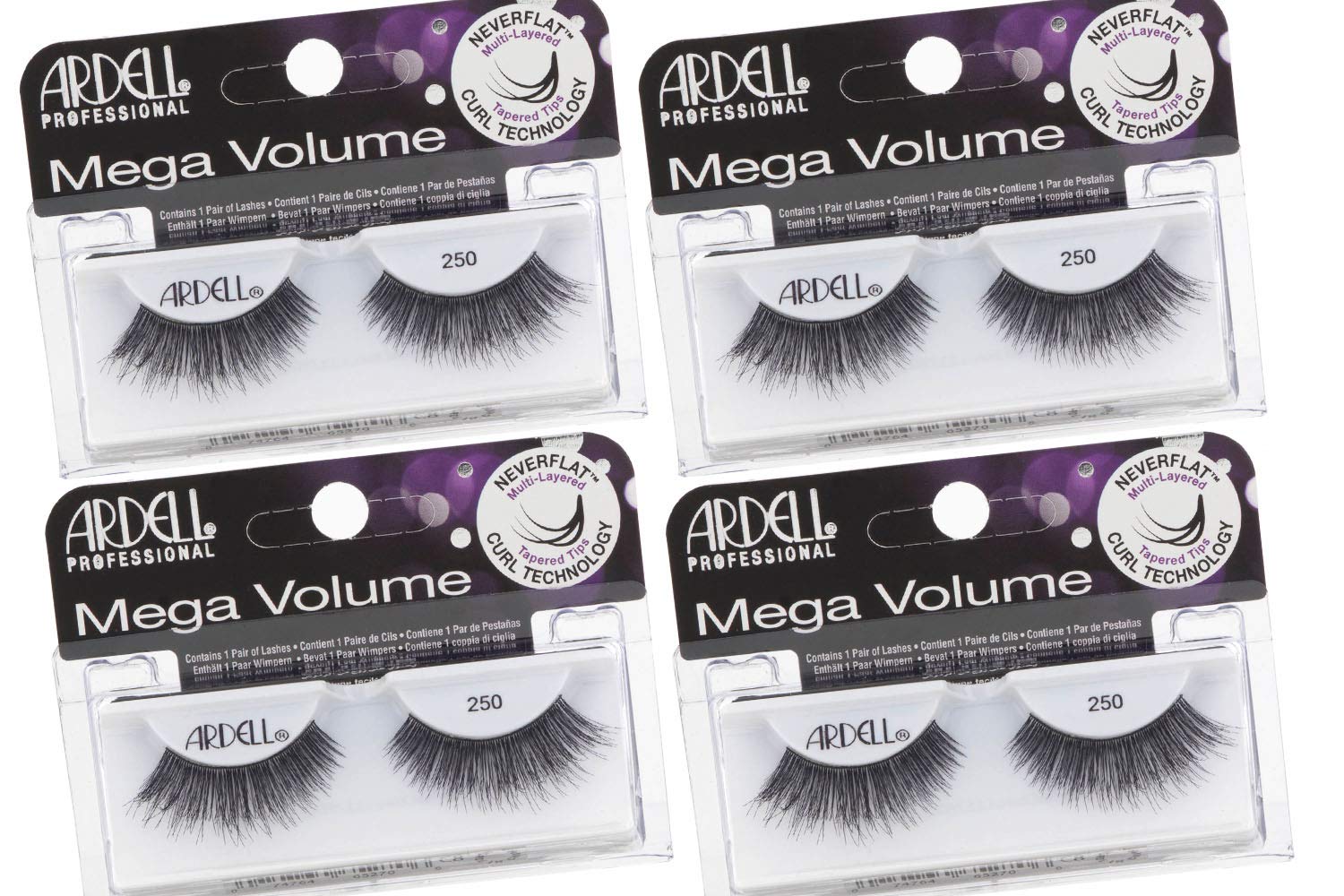 Ardell Mega Volume Lash 250 Multi-Layered False Lashes with Curl Technology 4 pairs